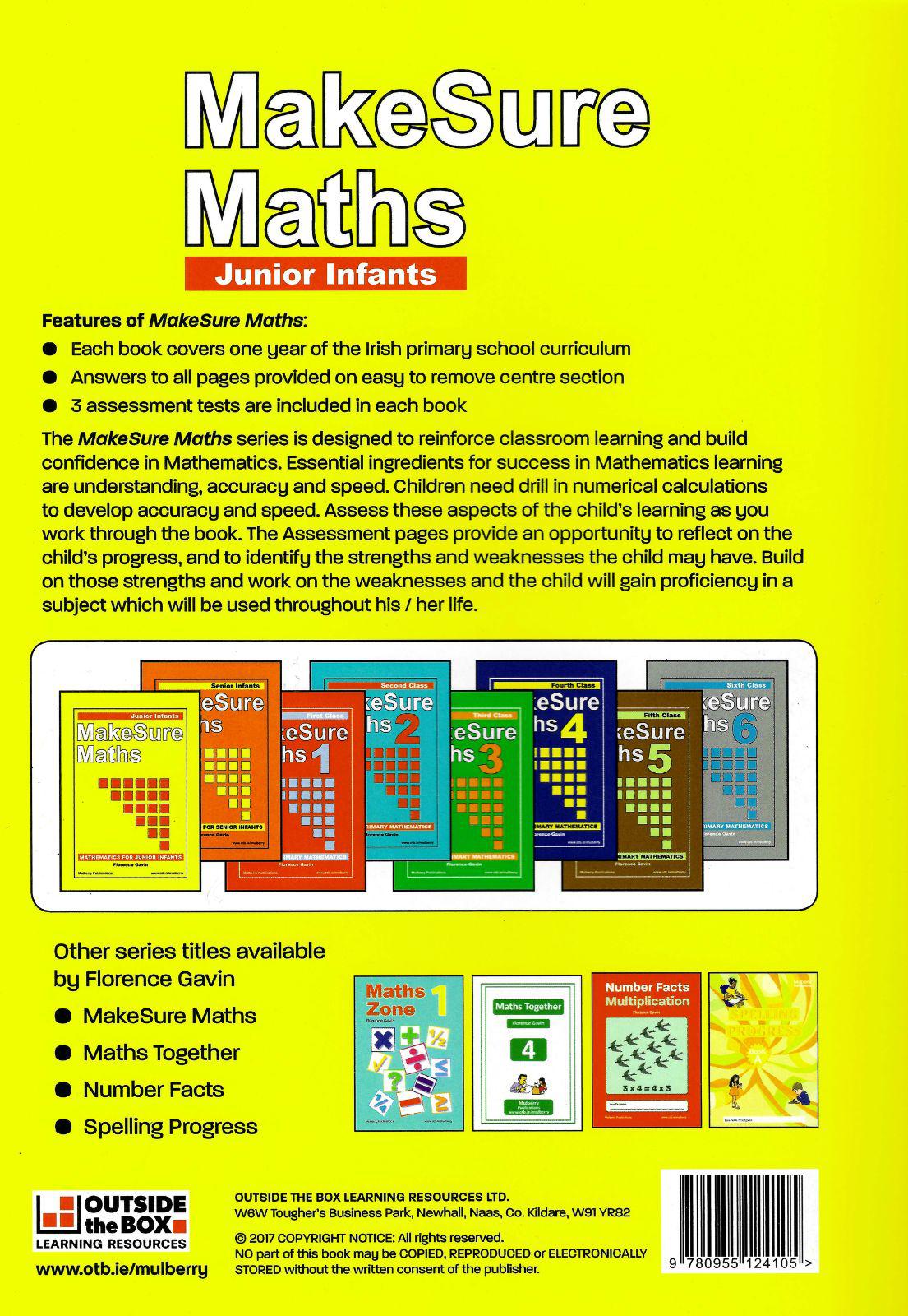 Make Sure Maths: Junior Infants by Outside the Box on Schoolbooks.ie