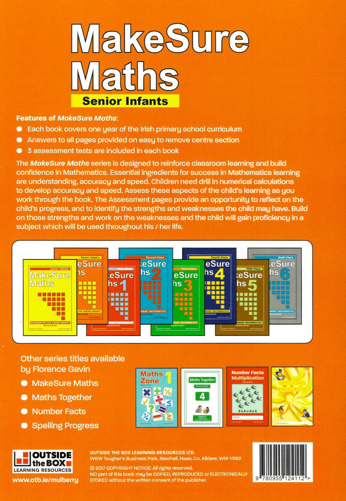 Make Sure Maths: Senior Infants by Outside the Box on Schoolbooks.ie