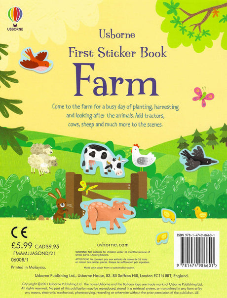 First Sticker Book Farm by Usborne Publishing Ltd on Schoolbooks.ie