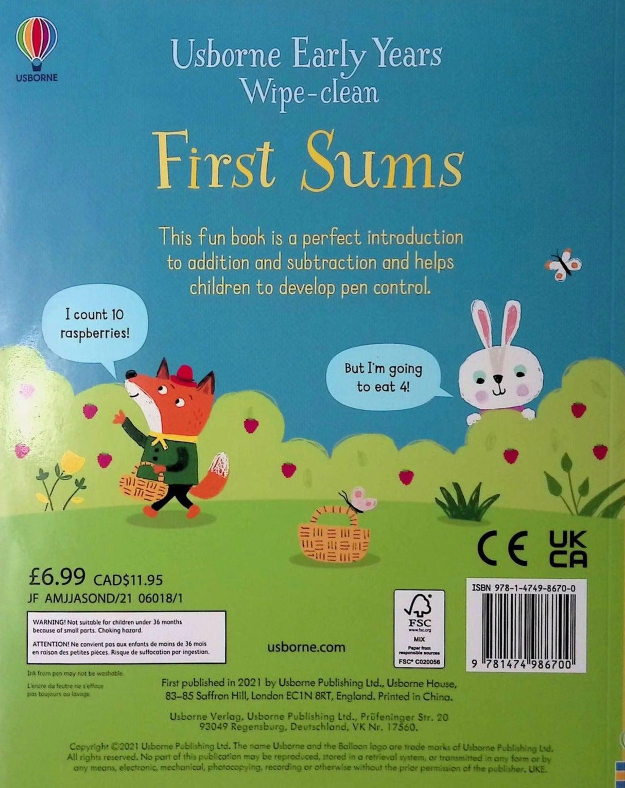 ■ Usborne Early Years - First Sums - Wipe-Clean by Usborne Publishing Ltd on Schoolbooks.ie