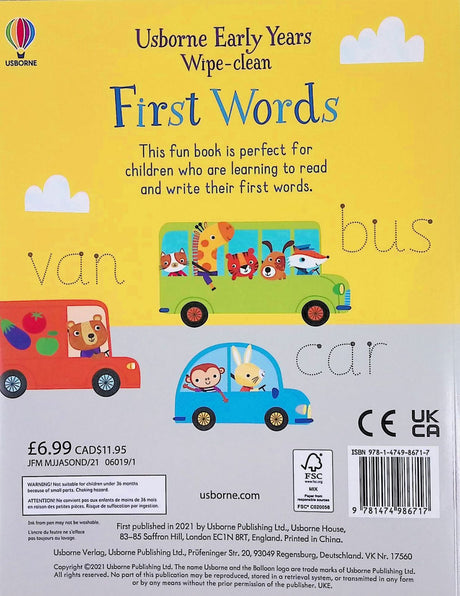 ■ Usborne Early Years - First Words - Wipe-Clean by Usborne Publishing Ltd on Schoolbooks.ie