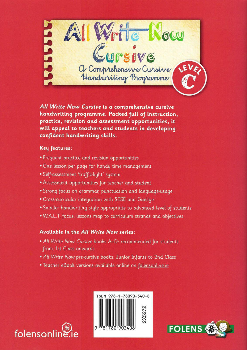 All Write Now Cursive Book C - 5th Class by Folens on Schoolbooks.ie