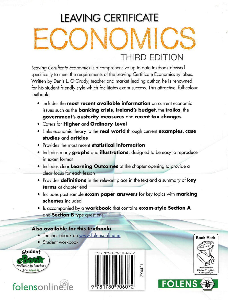 ■ Leaving Certificate Economics - New Edition (2013) - Textbook Only by Folens on Schoolbooks.ie