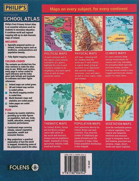 Philip's Post Primary School Atlas - 2016 by Folens on Schoolbooks.ie