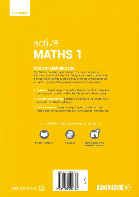 Active Maths 1 - Student Learning Log - 2nd Edition by Folens on Schoolbooks.ie