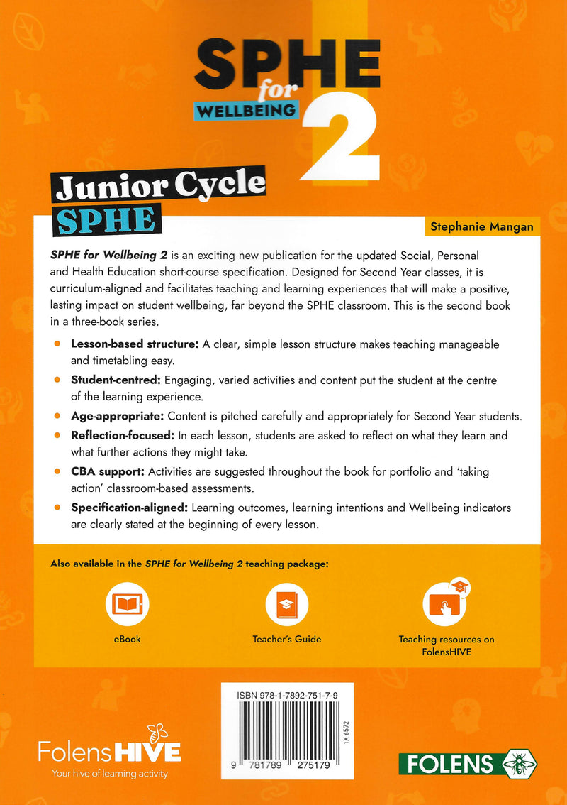 SPHE for Wellbeing - Book 2 by Folens on Schoolbooks.ie