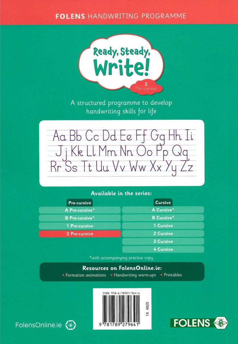 Ready, Steady, Write! 2 Pre-cursive - Second Class by Folens on Schoolbooks.ie