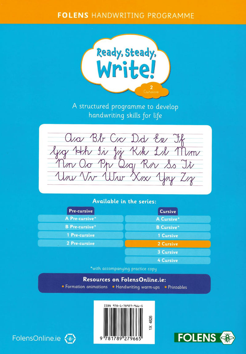 Ready, Steady, Write! Cursive 2 - Second Class by Folens on Schoolbooks.ie