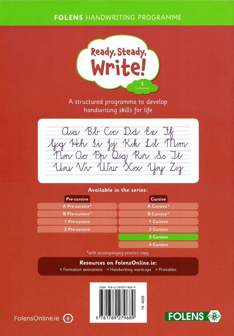 Ready, Steady, Write! Cursive 3 - Third Class by Folens on Schoolbooks.ie