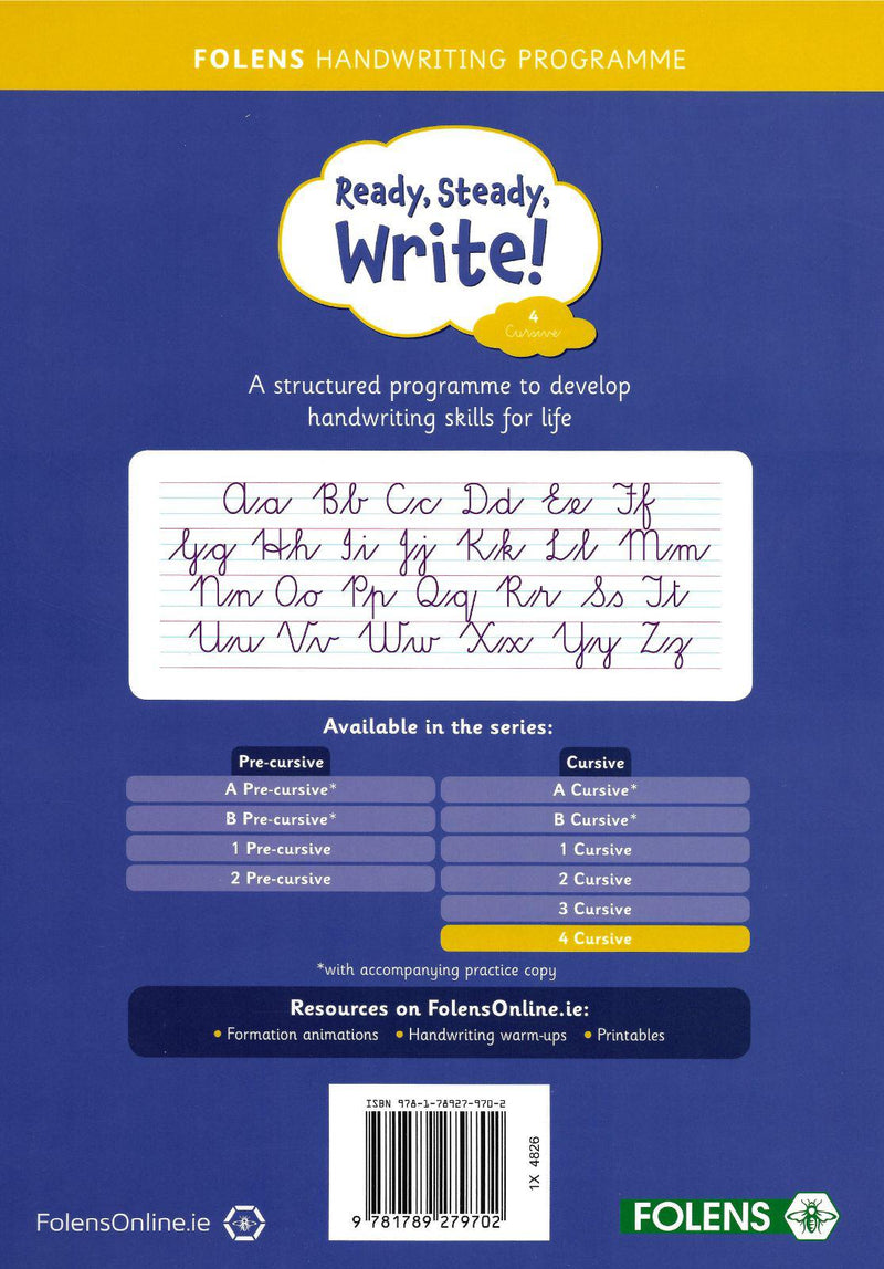 Ready, Steady, Write! Cursive 4 - Fourth Class by Folens on Schoolbooks.ie