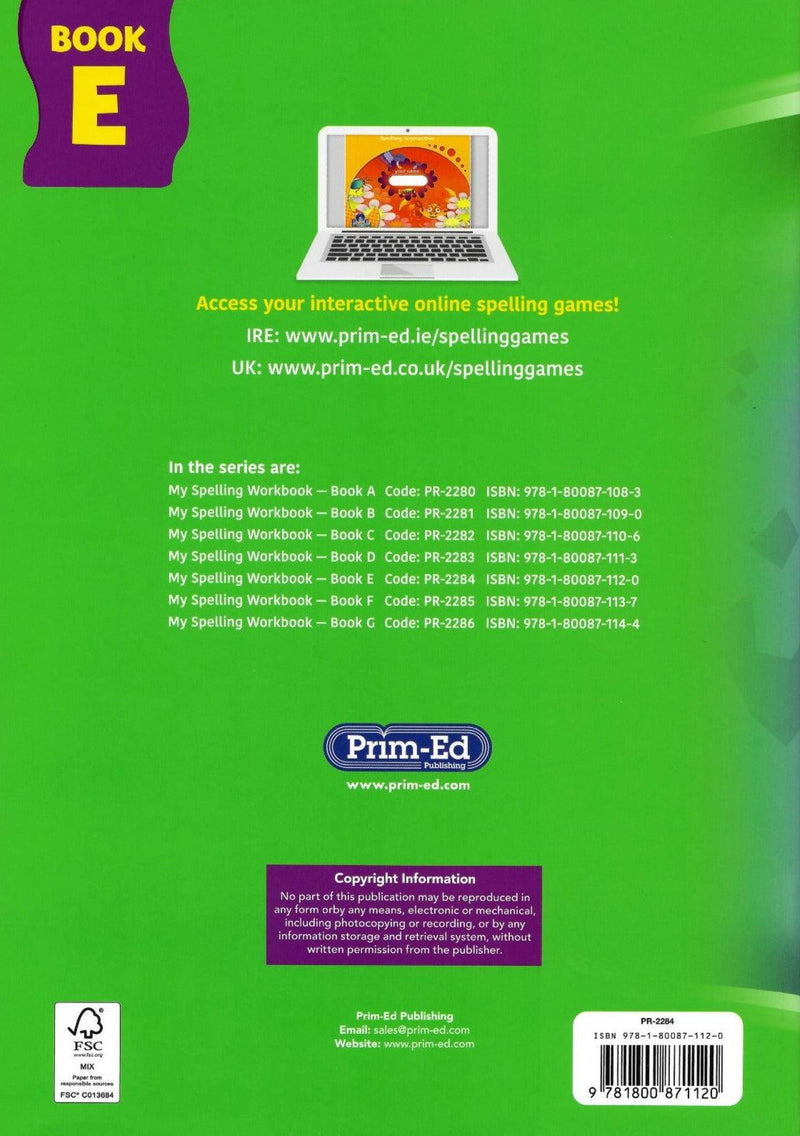 My Spelling Workbook - Book E - New Edition (2021) by Prim-Ed Publishing on Schoolbooks.ie