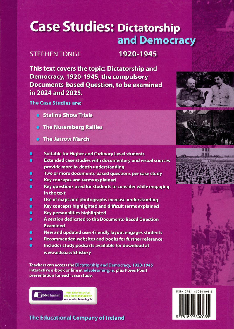 Case Studies - Dictatorship and Democracy 1920-1945 (for 2024 and 2025 exams) by Edco on Schoolbooks.ie