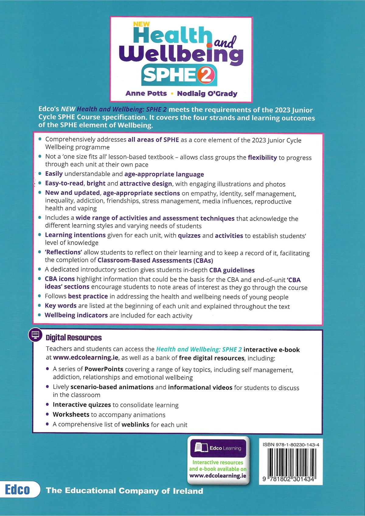 Sphe Worksheets.pdf Health and Wellbeing SPHE 2 - 2nd / New Edition (2024) – Schoolbooks.ie