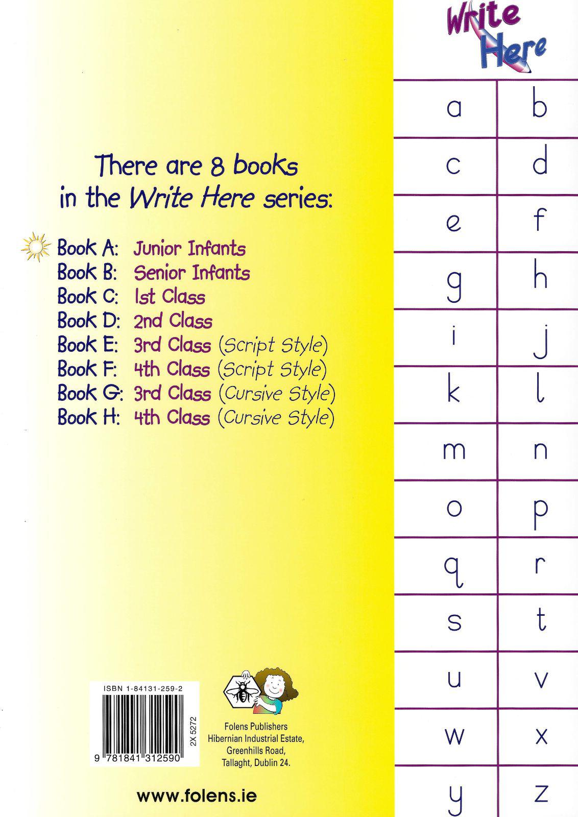 ■ Write Here A - Junior Infants by Folens on Schoolbooks.ie