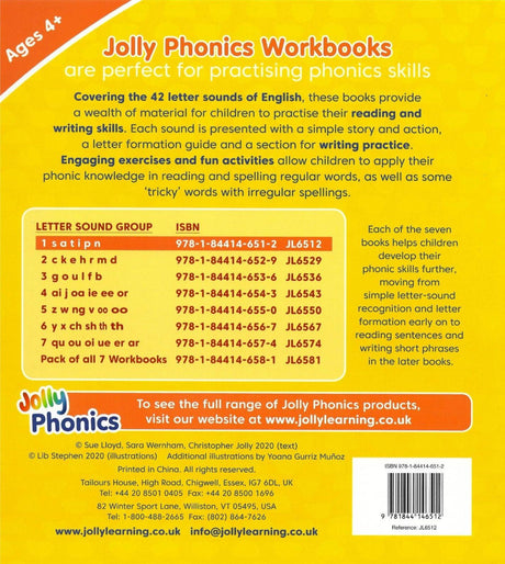 Jolly Phonics Workbook 1 - Pre Cursive Letters by Jolly Learning Ltd on Schoolbooks.ie