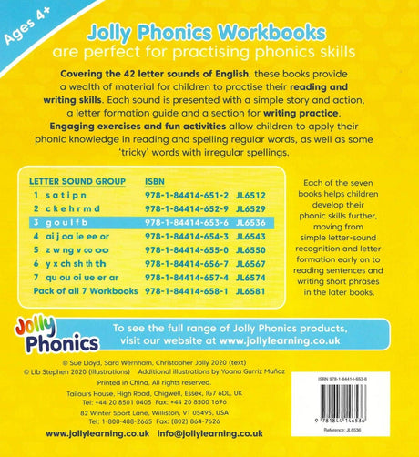 Jolly Phonics Workbook 3 - Pre Cursive Letters by Jolly Learning Ltd on Schoolbooks.ie