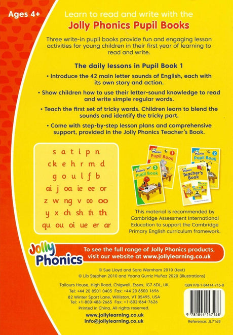 Jolly Phonics Pupil Book 1 - in Precursive Letters (Colour) by Jolly Learning Ltd on Schoolbooks.ie