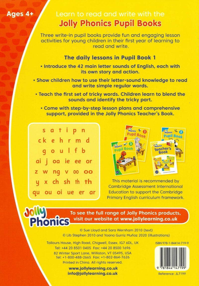 Jolly Phonics Pupil Book 1 - in Print Letters (Colour) by Jolly Learning Ltd on Schoolbooks.ie