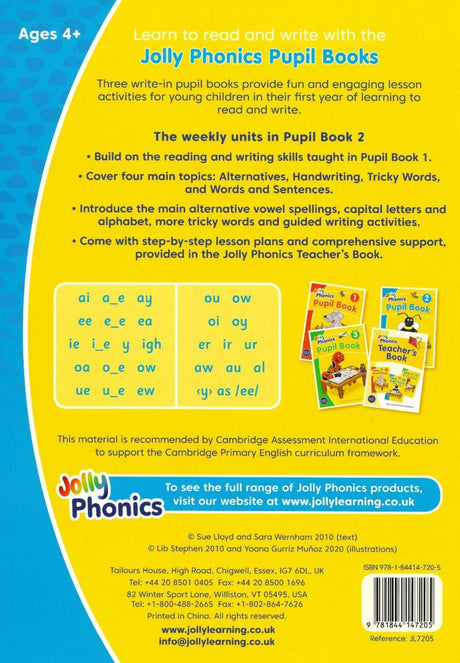 Jolly Phonics Pupil Book 2 - in Print Letters (Colour) by Jolly Learning Ltd on Schoolbooks.ie