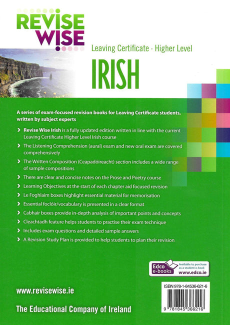 Revise Wise - Leaving Cert - Irish - Higher Level by Edco on Schoolbooks.ie