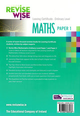 Revise Wise - Leaving Cert - Maths - Ordinary Level Paper 1 by Edco on Schoolbooks.ie