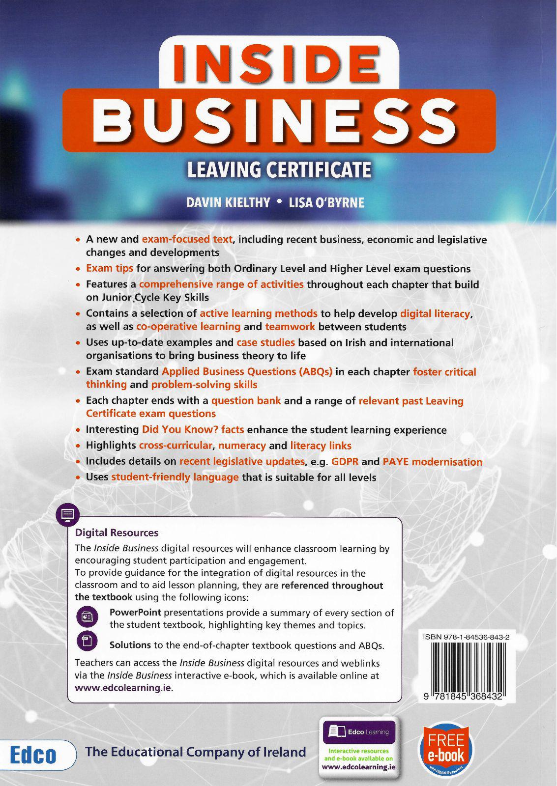 Textbook Inisde Inside Business - Textbook & Activity Book - Set – Schoolbooks.ie