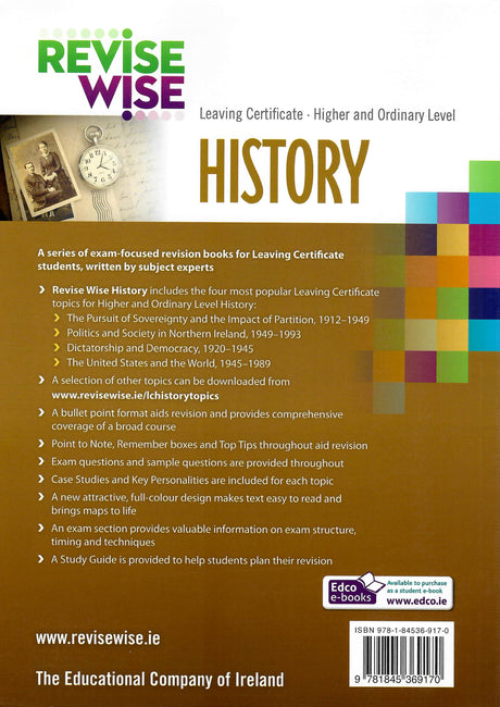 Revise Wise - Leaving Cert - History (incl 2024 & 2025 Case Studies) by Edco on Schoolbooks.ie
