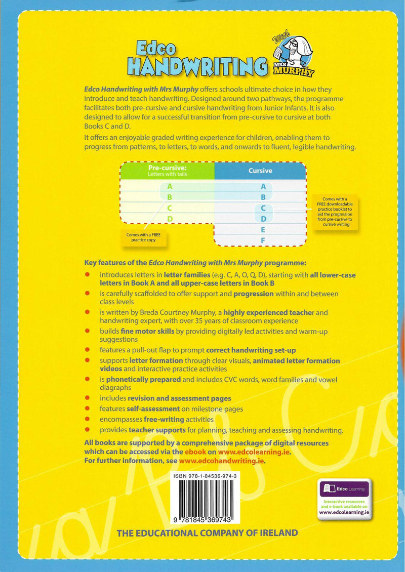 Handwriting B - Cursive with practice copy - Senior Infants by Edco on Schoolbooks.ie