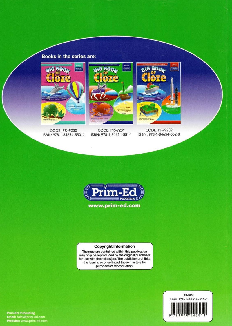 Big Book of Cloze (Middle) by Prim-Ed Publishing on Schoolbooks.ie