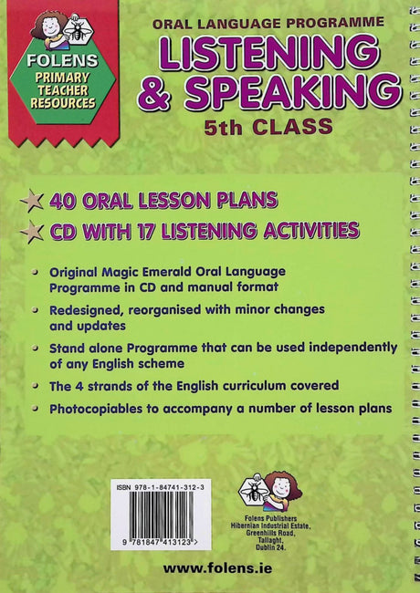 ■ Listening & Speaking - 5th Class (Book & CD) by Folens on Schoolbooks.ie