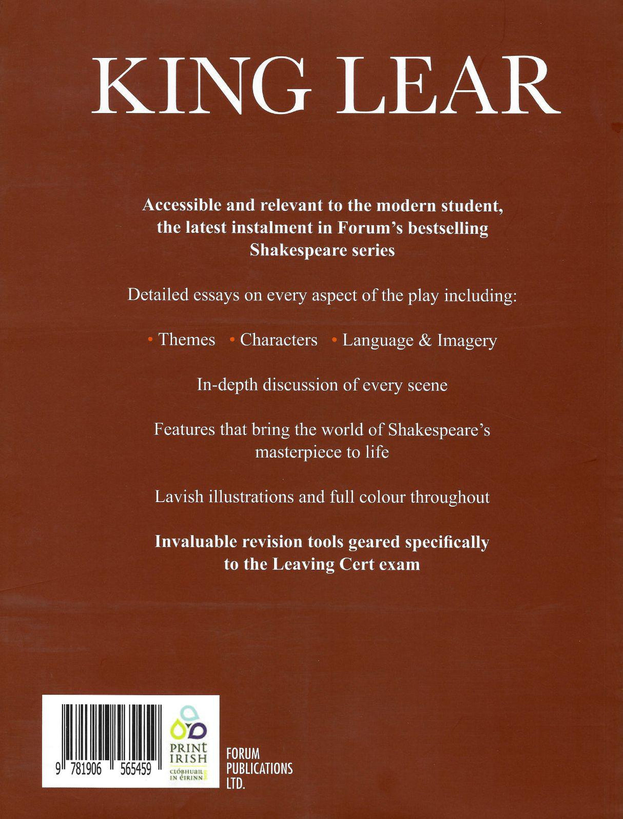 ■ King Lear Full Text & Study Notes - Old Edition (2019) by Forum Publications on Schoolbooks.ie