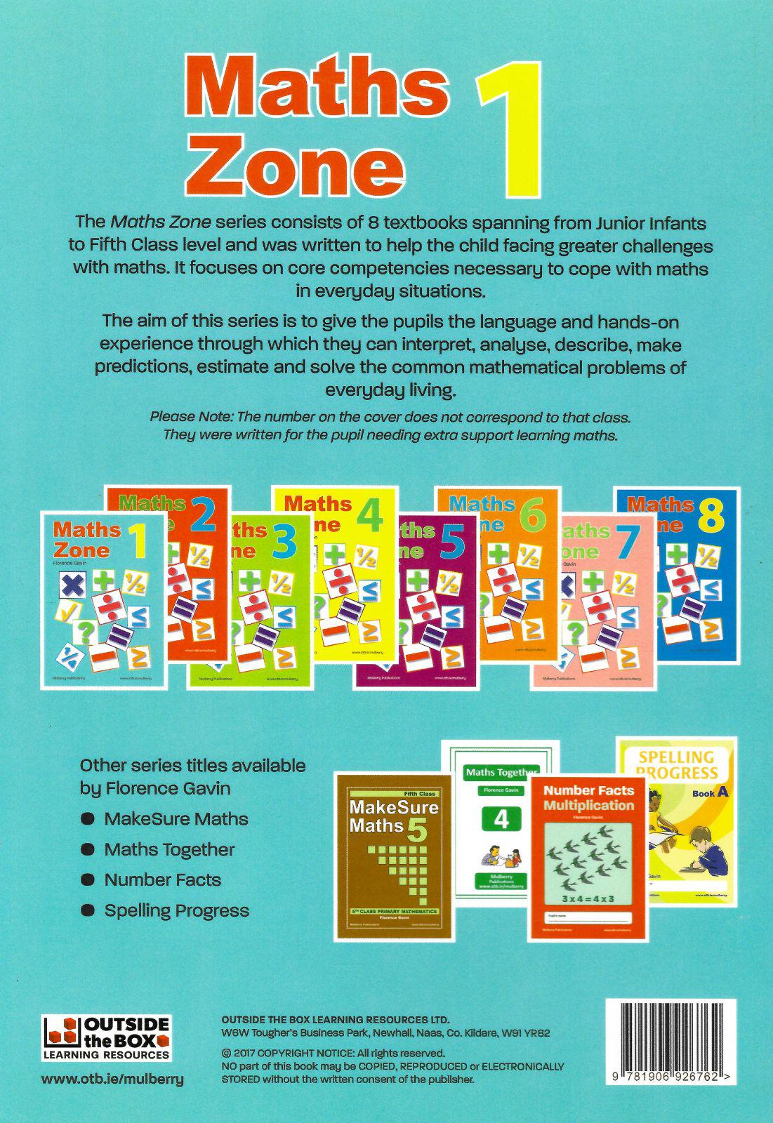 Maths Zone: Book 1 by Outside the Box on Schoolbooks.ie