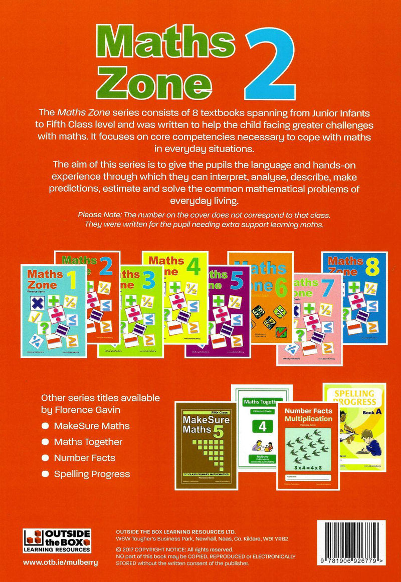 Maths Zone: Book 2 by Outside the Box on Schoolbooks.ie