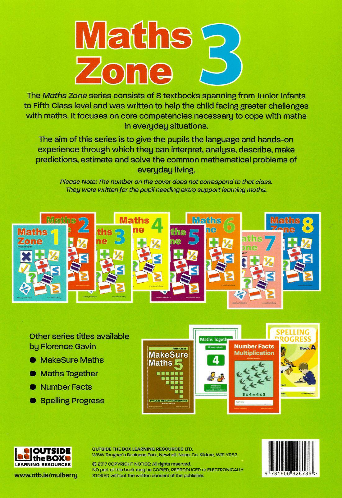 Maths Zone: Book 3 by Outside the Box on Schoolbooks.ie