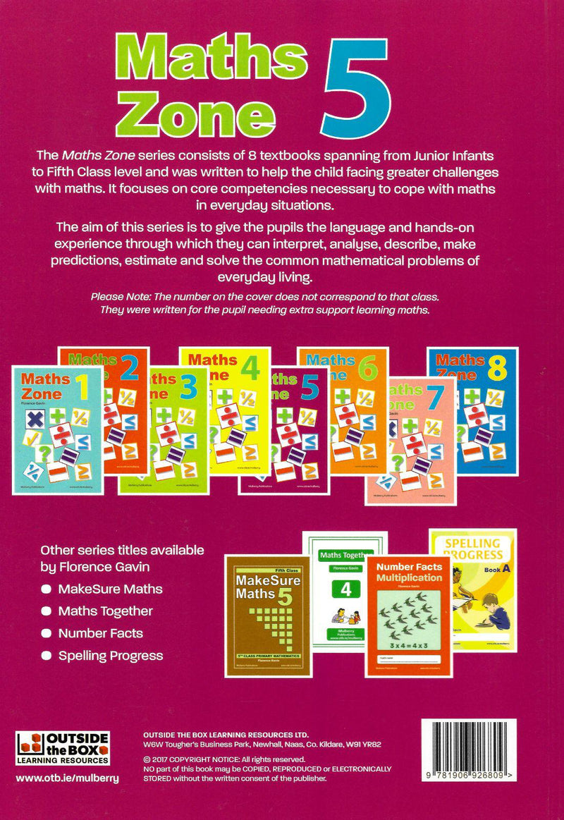 Maths Zone: Book 5 by Outside the Box on Schoolbooks.ie