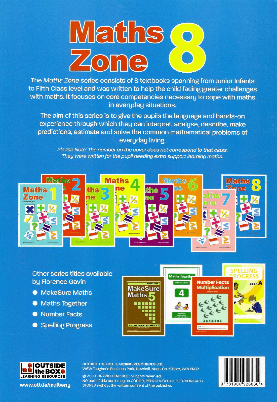 Maths Zone: Book 8 by Outside the Box on Schoolbooks.ie