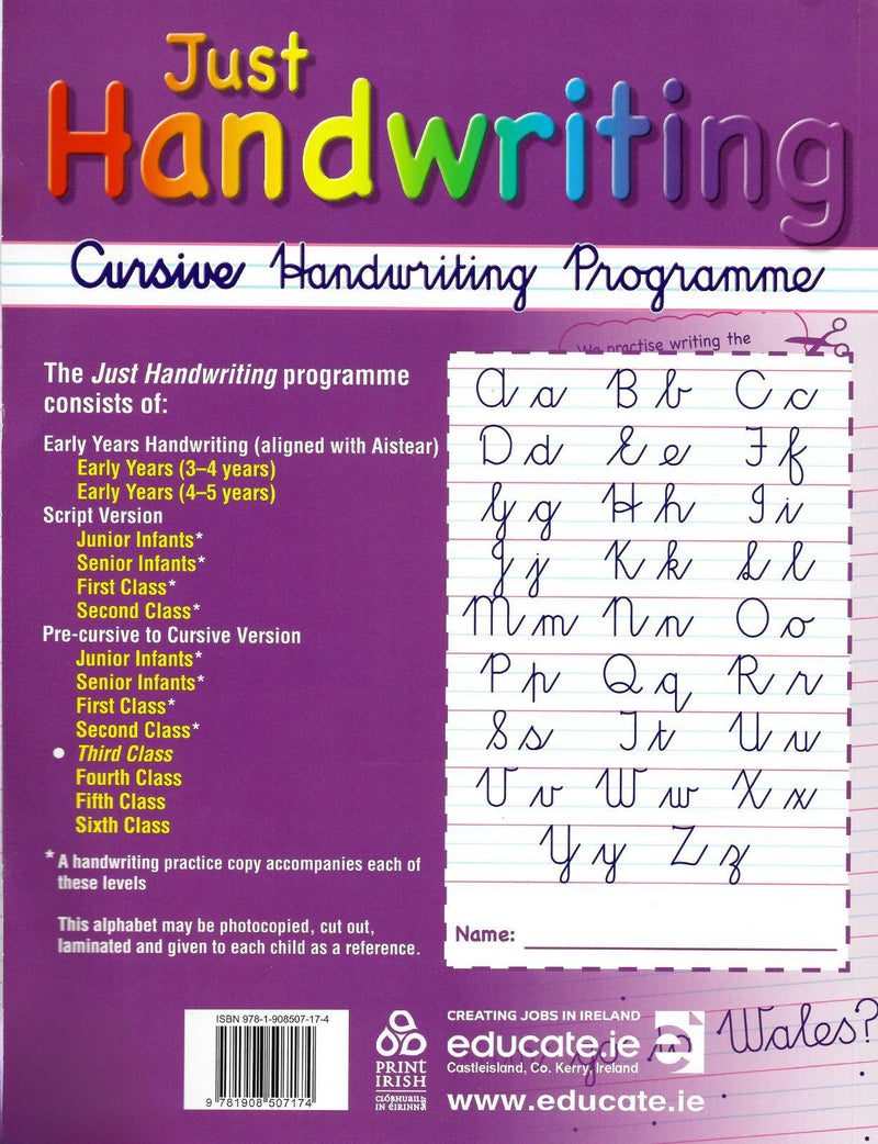 Just Handwriting - 3rd Class by Educate.ie on Schoolbooks.ie