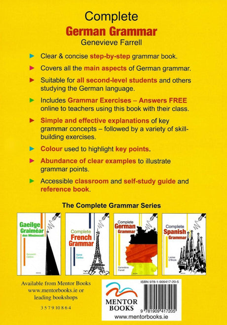 Complete German Grammar by Mentor Books on Schoolbooks.ie