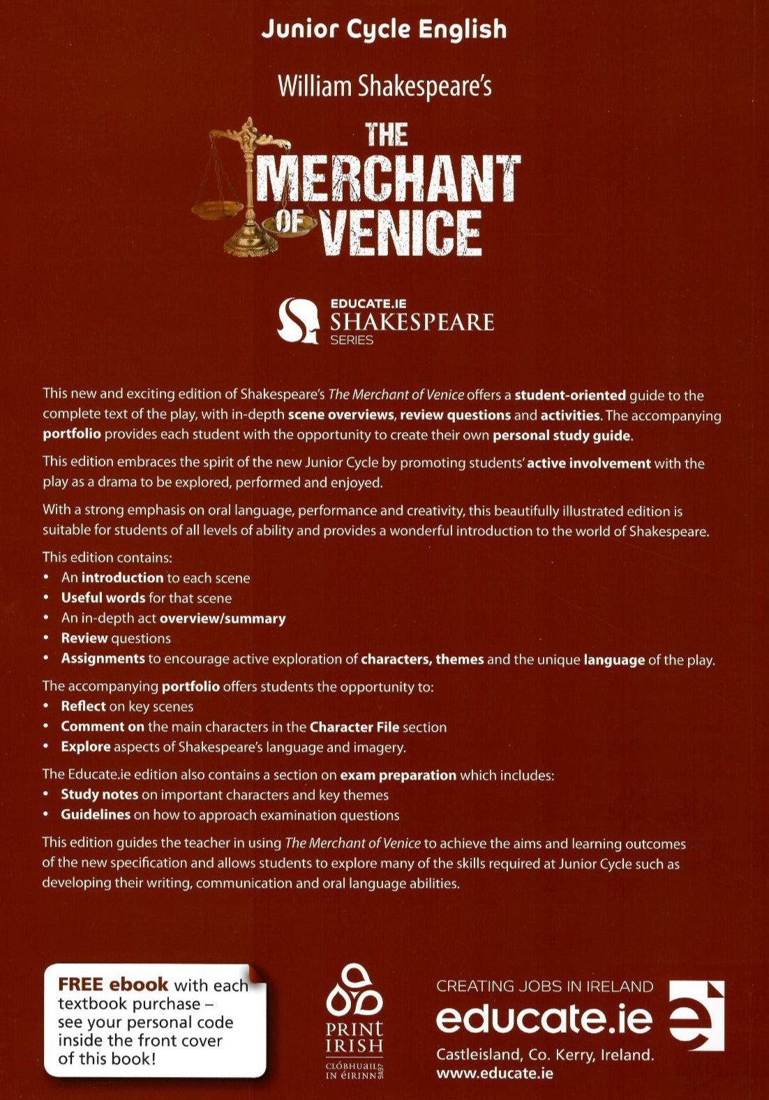 ■ The Merchant of Venice & Portfolio Book - 1st / Old Edition (2015) by Educate.ie on Schoolbooks.ie