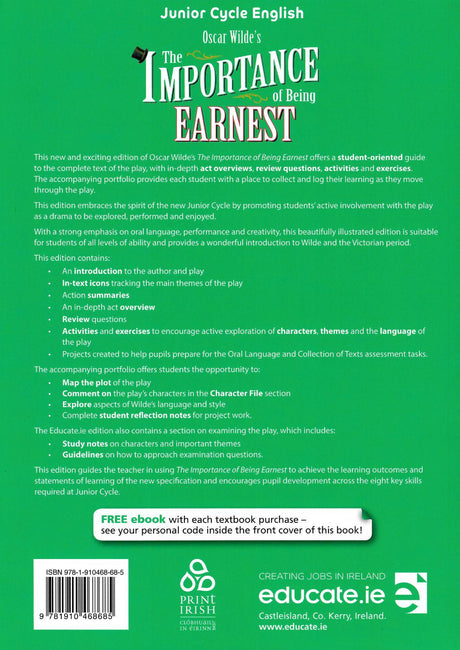 The Importance of Being Earnest + FREE Portfolio Book by Educate.ie on Schoolbooks.ie