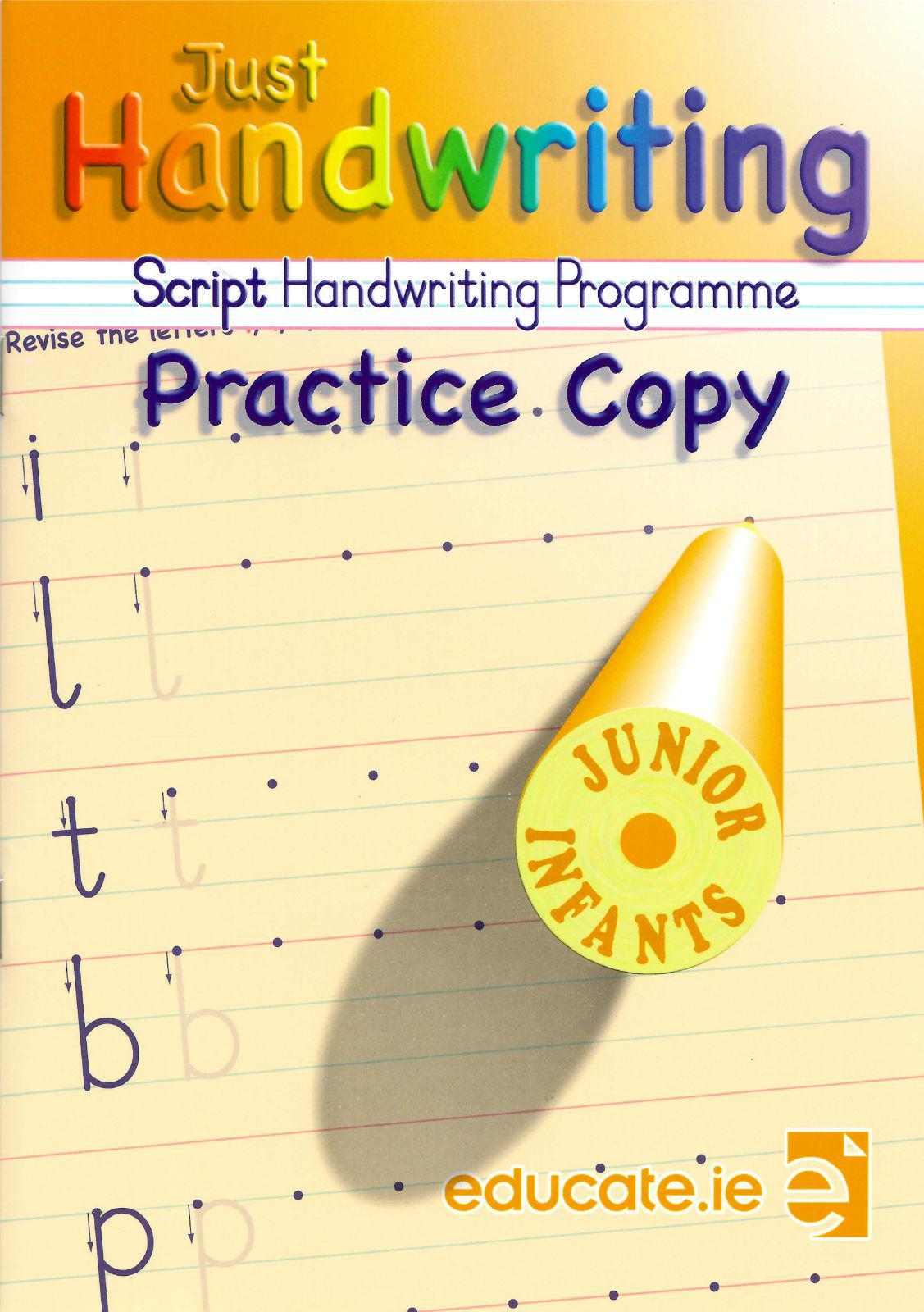 Just Handwriting - Junior Infants - Script Style by Educate.ie on Schoolbooks.ie