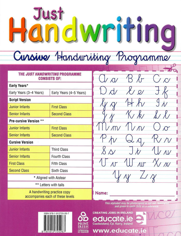 Just Handwriting – Schoolbooks.ie