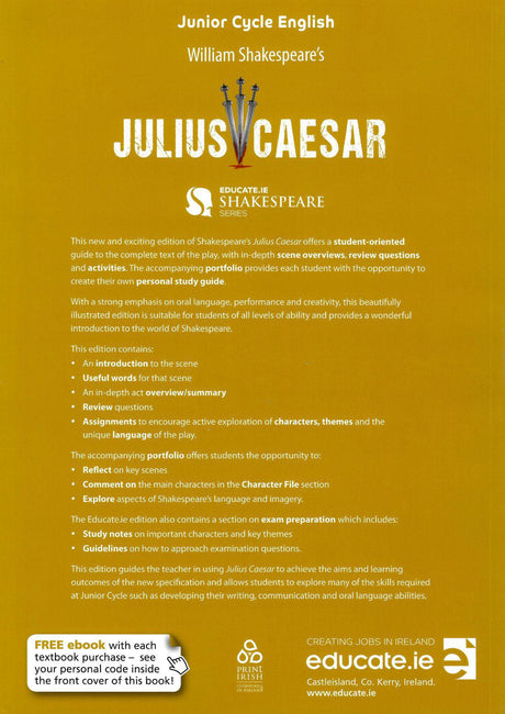 Julius Caesar Play Text & Portfolio Book by Educate.ie on Schoolbooks.ie