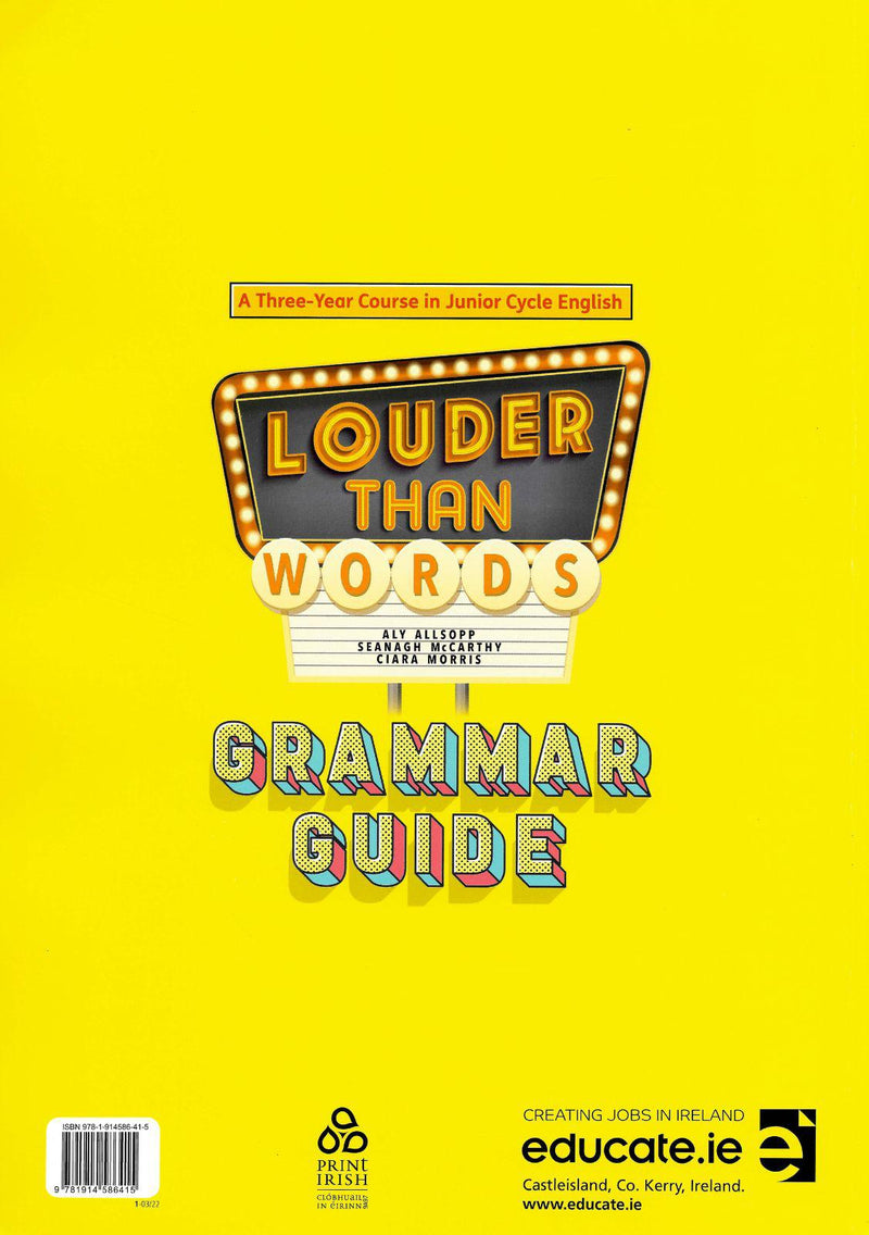 Louder Than Words - Junior Cycle English - Grammar Guide Only by Educate.ie on Schoolbooks.ie