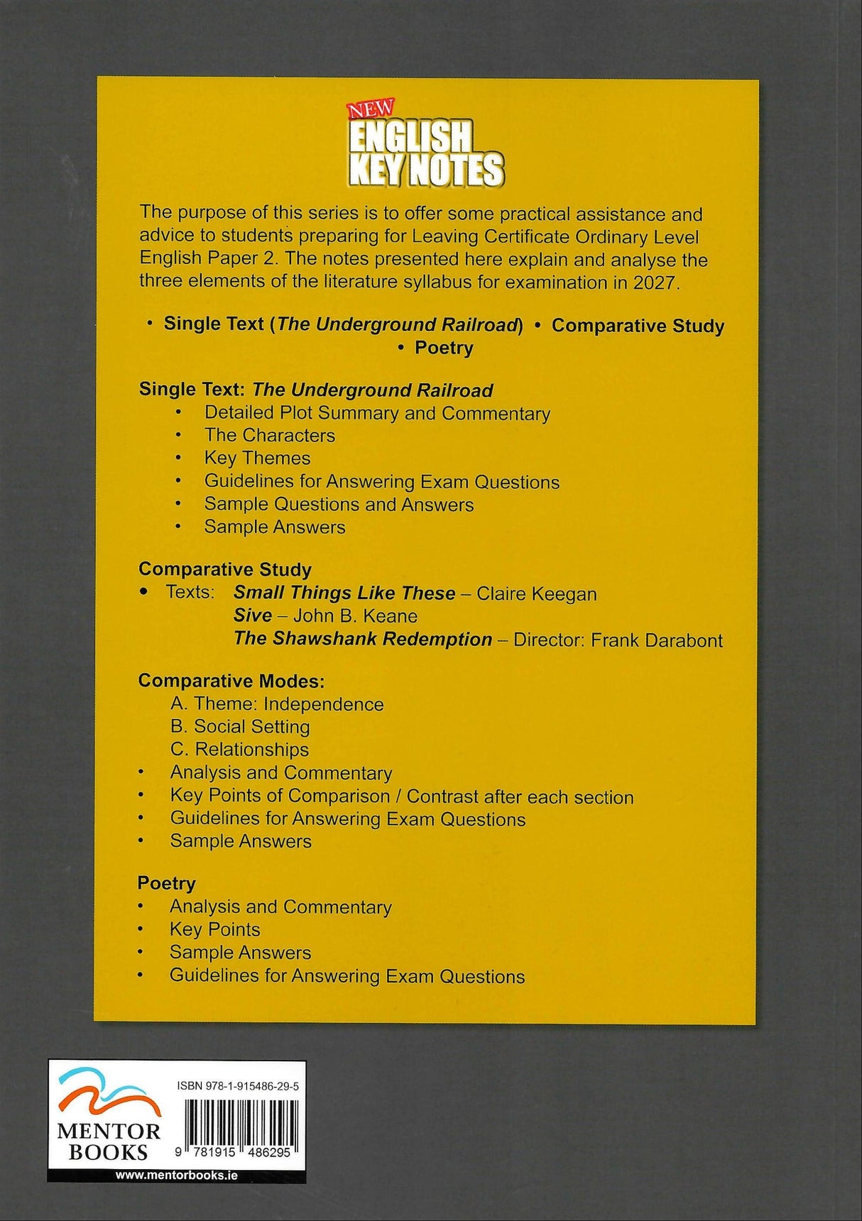 English Key Notes 2027 - Ordinary Level by Mentor Books on Schoolbooks.ie