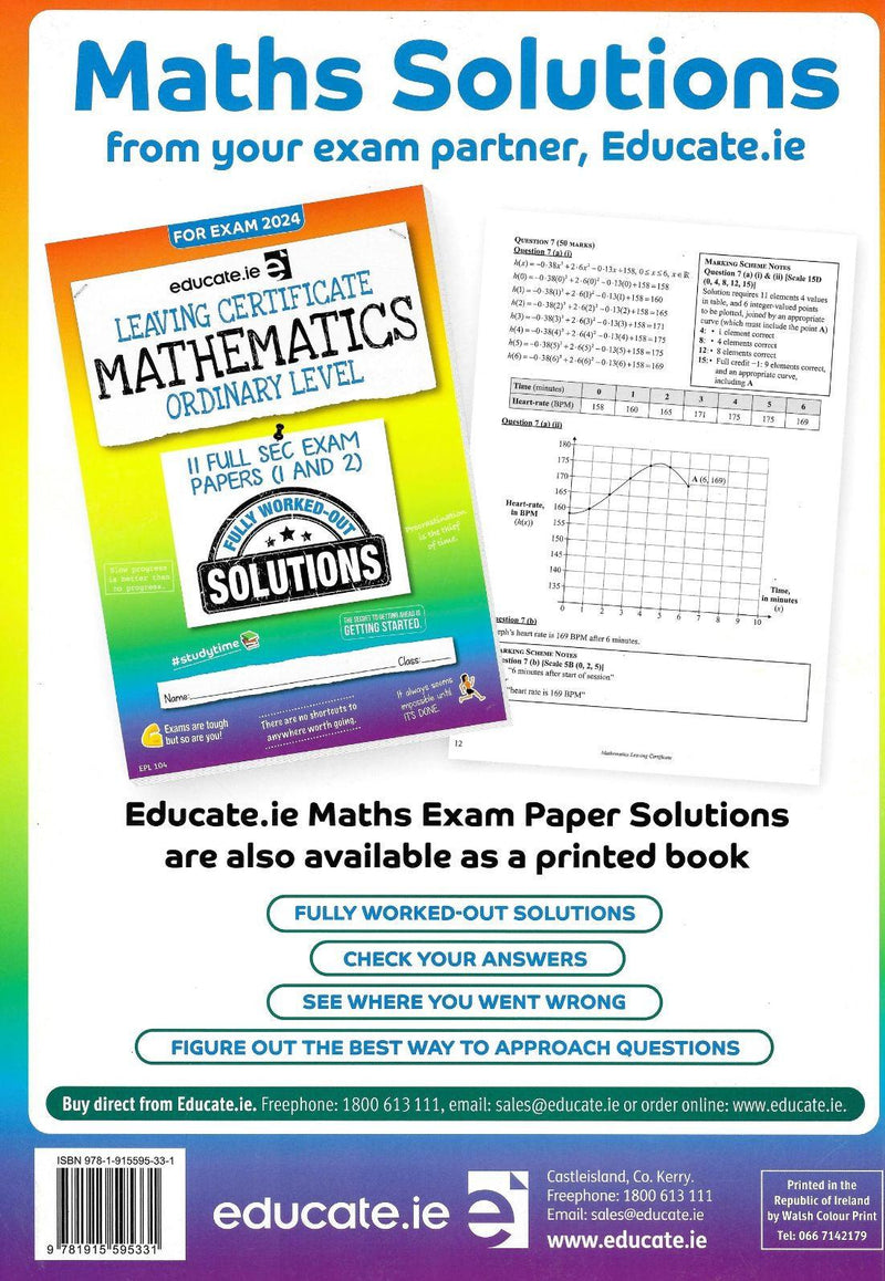 Educate.ie - Exam Papers - Leaving Cert - Maths - Higher Level - Exam 2024 by Educate.ie on Schoolbooks.ie