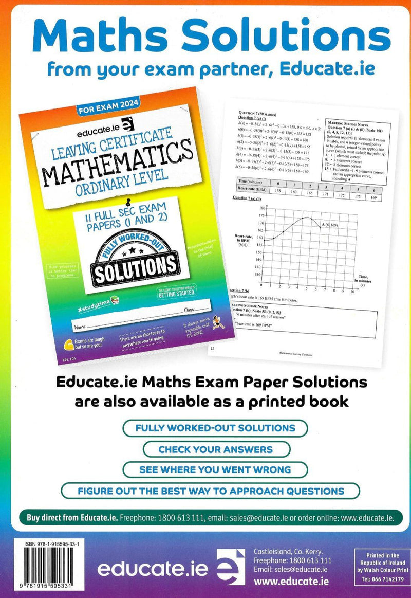 Educate.ie - Exam Papers - Leaving Cert - Maths - Ordinary Level - Exam 2024 by Educate.ie on Schoolbooks.ie