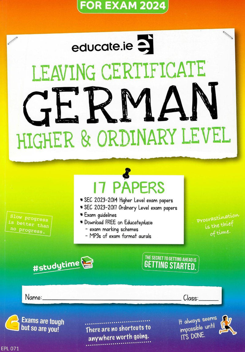 Educate.ie - Exam Papers - Leaving Cert - German - Higher & Ordinary Level - Exam 2024 by Educate.ie on Schoolbooks.ie