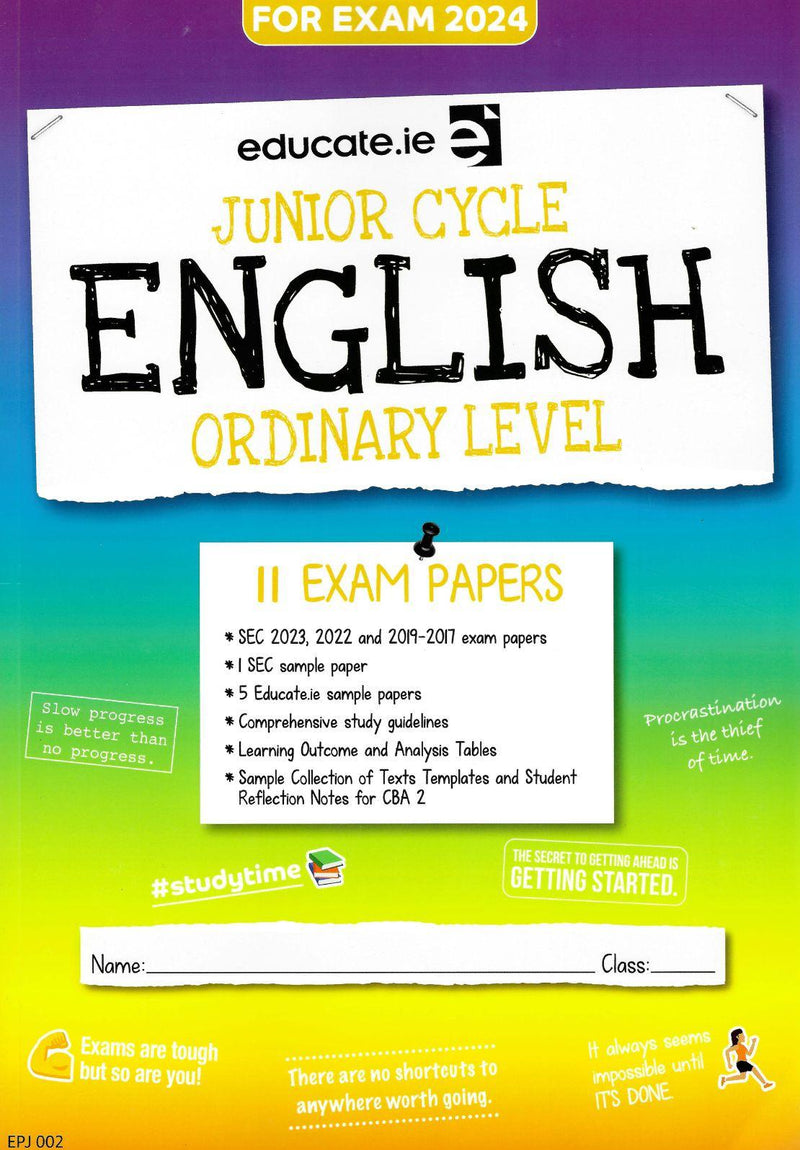 Educate.ie - Exam Papers - Junior Cycle - English - Ordinary Level - Exam 2024 by Educate.ie on Schoolbooks.ie