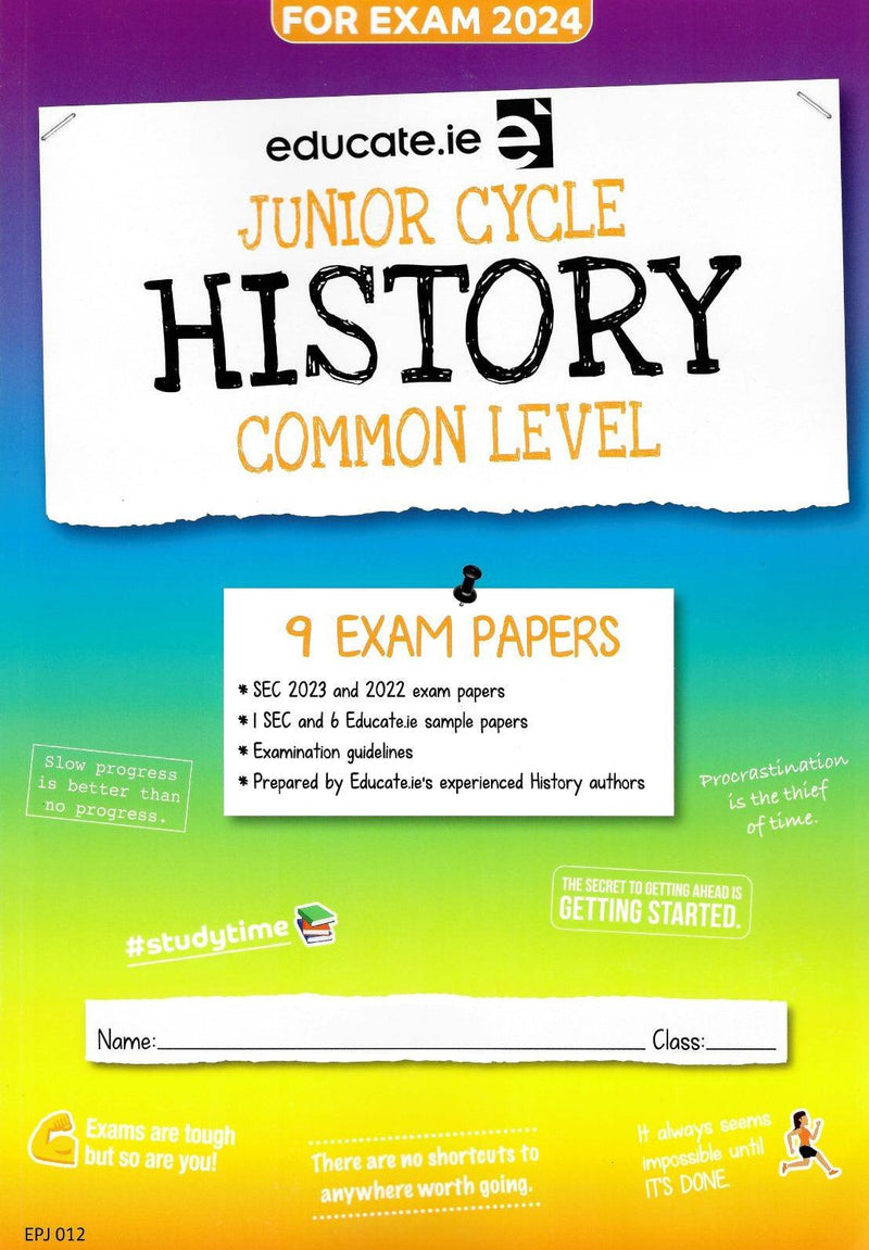 Educate.ie - Exam Papers - Junior Cycle - History - Common Level - Exam 2024 by Educate.ie on Schoolbooks.ie